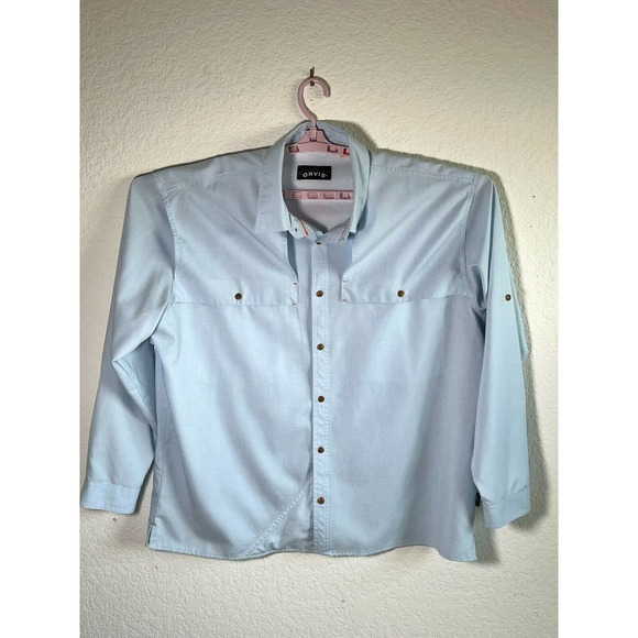 Orvis Trout Bum Men's Vented Fishing Outdoor Blue Long Sleeve Shirt‎ Size 2XL - Picture 11 of 12
